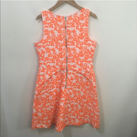 NWT Betsey Johnson Orange Floral Dress A Line 14 - Picture 3 of 6